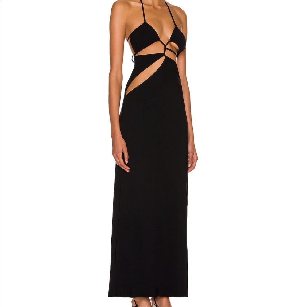 CHRISTOPHER ESBER Displace Cut-Out Halter Maxi Dress size 4 like new